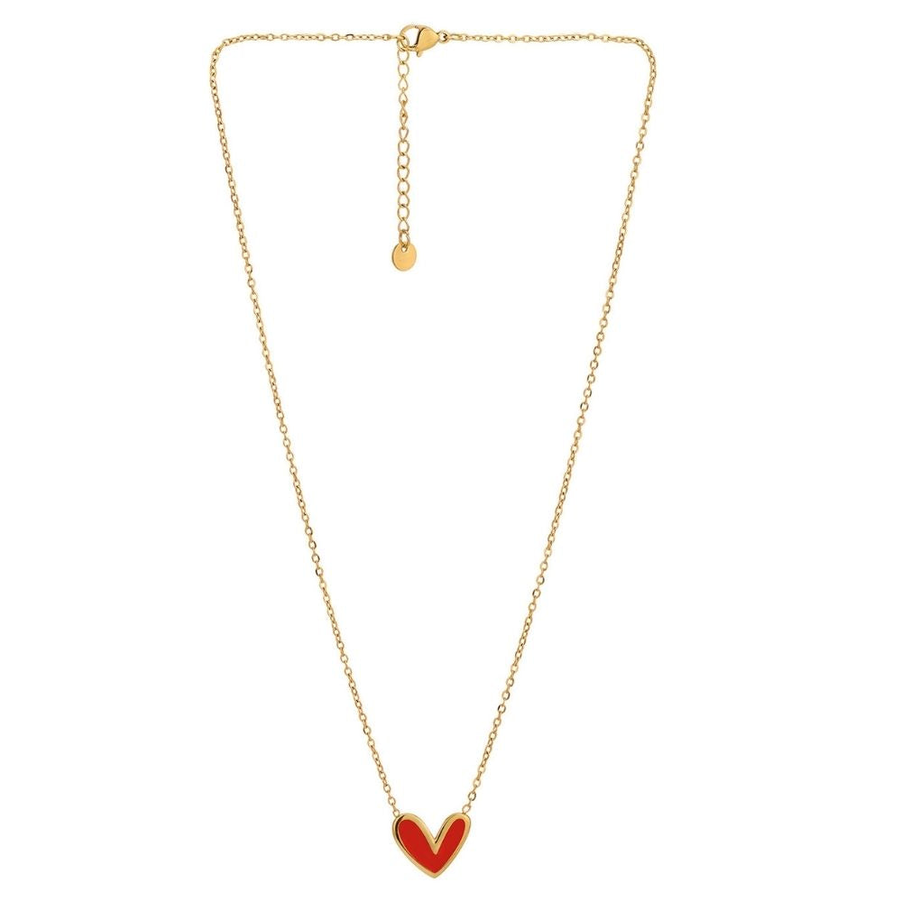 enamel heart necklace for women gift