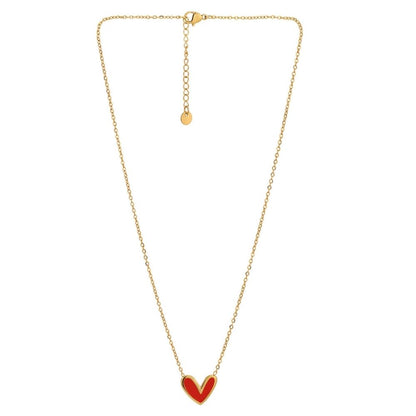 enamel heart necklace for women gift