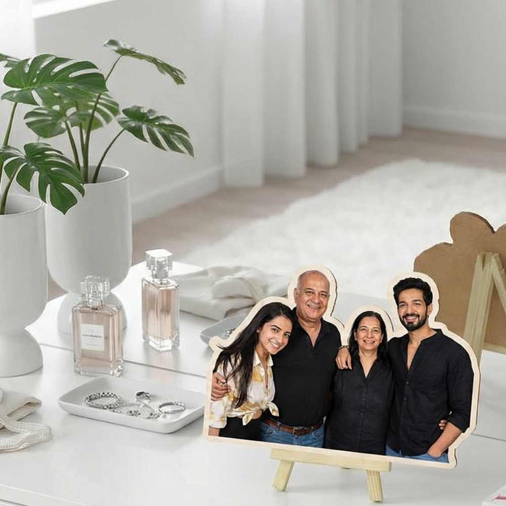 Moskai Modern Indian Family Custom Caricature – Personalised Family Photo Standee Gift