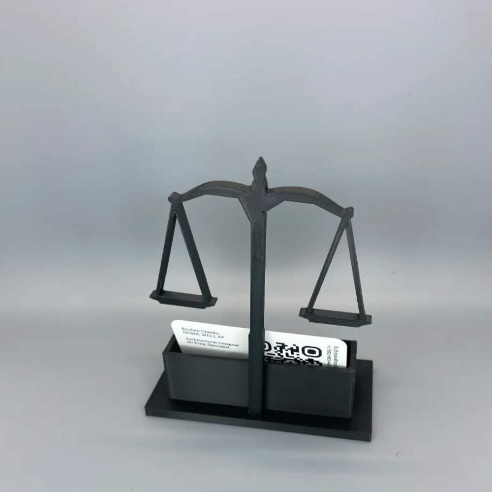 Moskai 3D Printed Lawyer Card Holder – Justice Scale Design Desk Organizer
