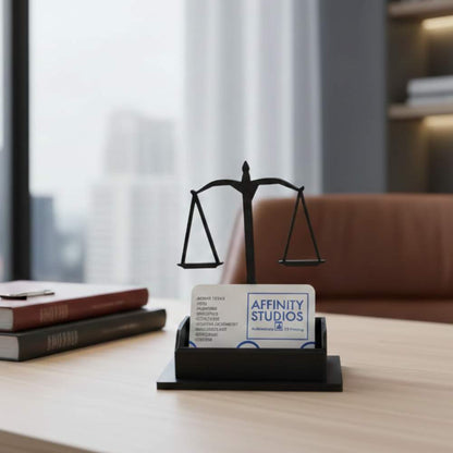 Moskai 3D Printed Lawyer Card Holder – Justice Scale Design Desk Organizer