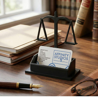 Moskai 3D Printed Lawyer Card Holder – Justice Scale Design Desk Organizer