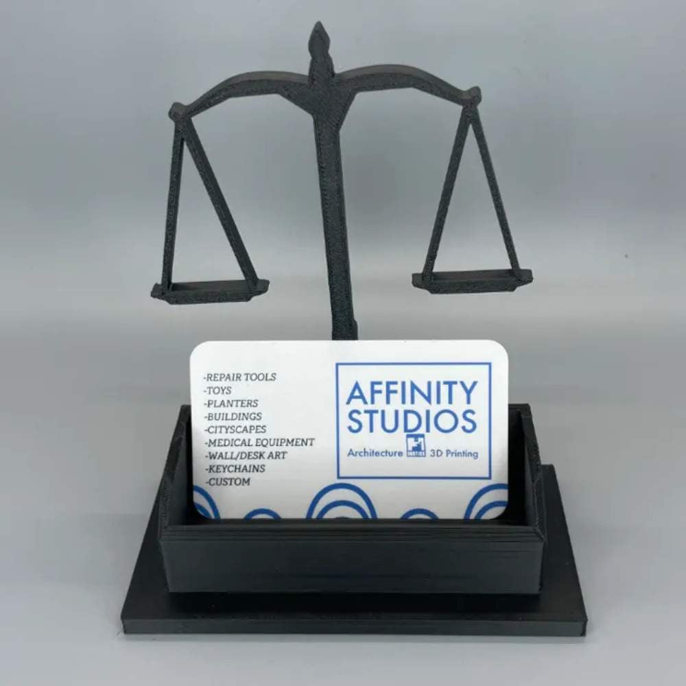 Moskai 3D Printed Lawyer Card Holder – Justice Scale Design Desk Organizer