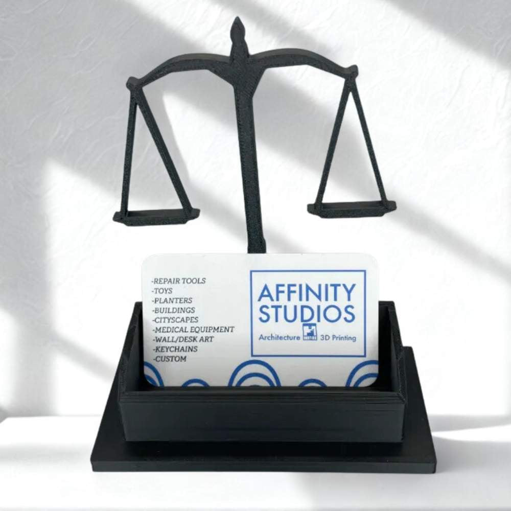 Moskai 3D Printed Lawyer Card Holder – Justice Scale Design Desk Organizer