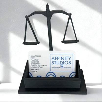 Moskai 3D Printed Lawyer Card Holder – Justice Scale Design Desk Organizer