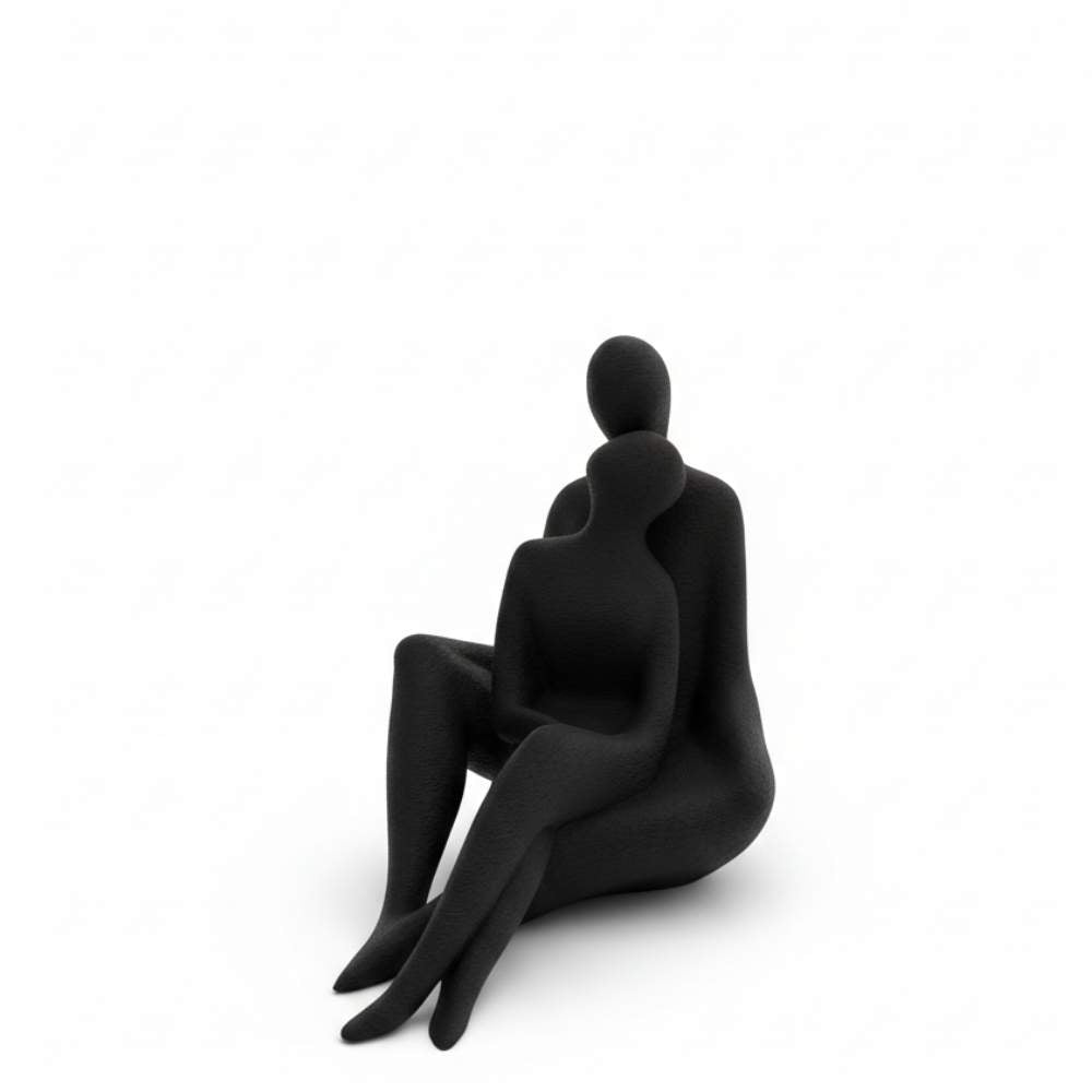 Moskai 3D Printed Couple Sculpture Showpiece – Modern Abstract Home Décor Statue