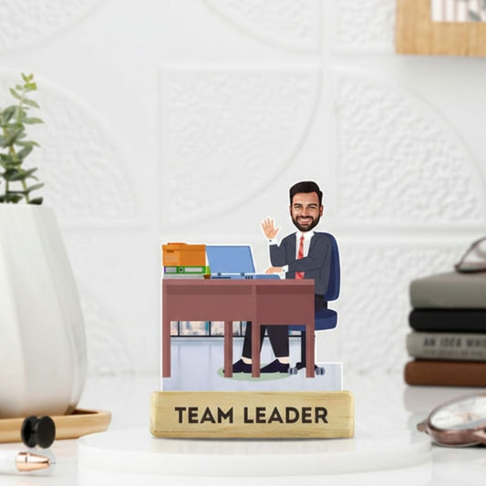 Personalized Best Team Leader Caricature Figurine | Moskai