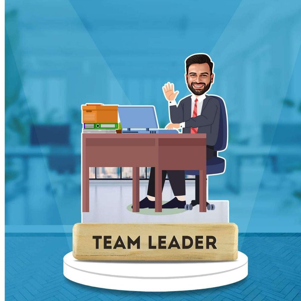 Personalized Best Team Leader Caricature Figurine | Moskai