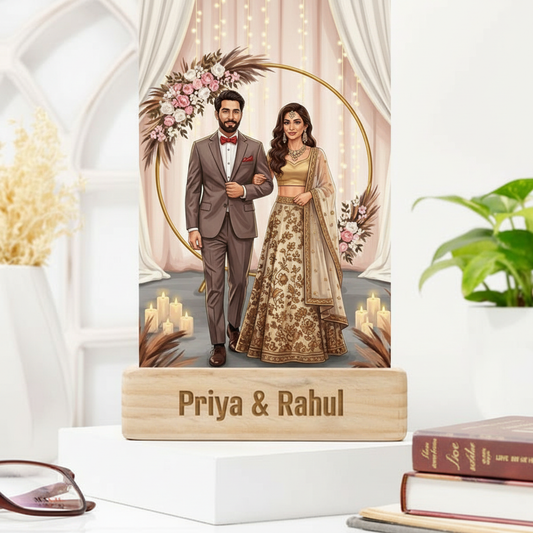 Moskai Personalised Engagement Caricature – Custom Couple Illustration Gift