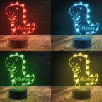 Moskai Personalised Dino LED Lamp with Name – Custom Dinosaur Night Light for Kids Bedroom