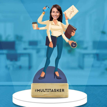 Personalized Multitasker Woman Caricature – Custom Moskai Gift