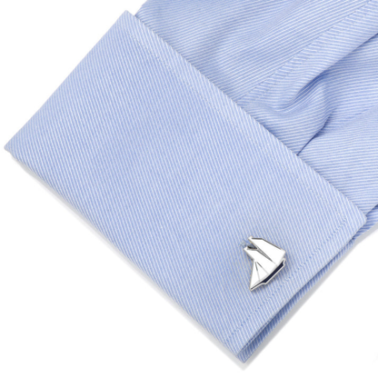 Moskai Blue & White Sailboat Cufflinks | Nautical Theme Luxury Enamel Cufflinks for Men