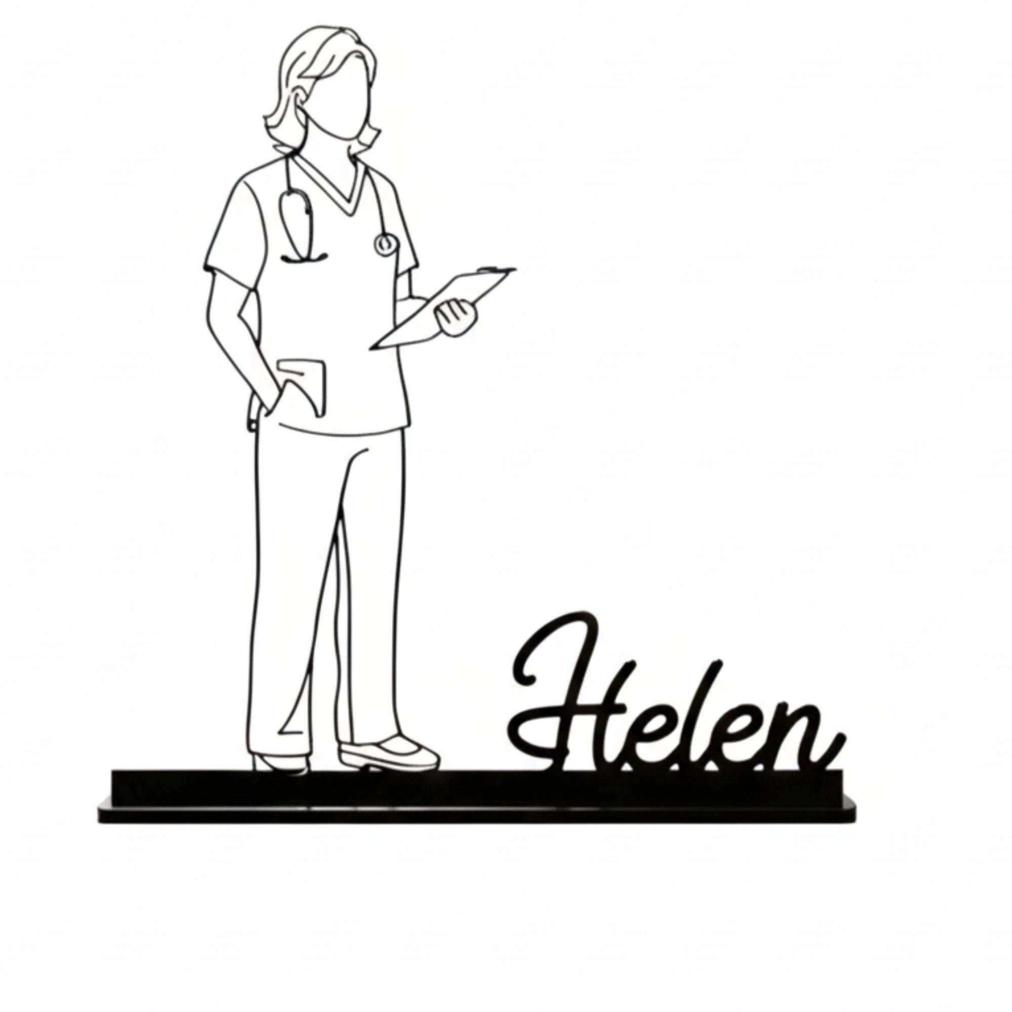 Personalized Nurse Desk Name Plate - Custom Medical Professional Stainless Steel Table Sign - Doctor & Healthcare Worker Office Decor