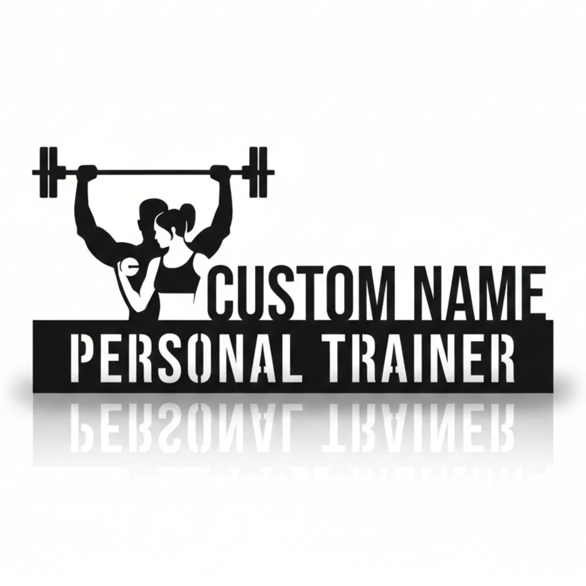 Personalized Personal Trainer Desk Name Plate - Custom Fitness Coach Stainless Steel Table Sign - Gym & Strength Coach Office Decor