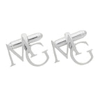 Customized initials cufflinks for wedding, Gold tone monogrammed shirt studs, Premium alphabet cufflinks for men’s shirts
