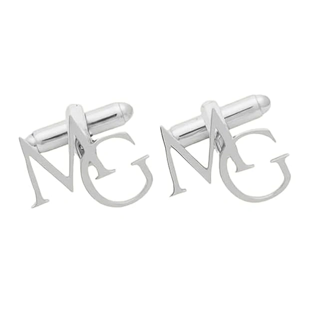 Customized initials cufflinks for wedding, Gold tone monogrammed shirt studs, Premium alphabet cufflinks for men’s shirts