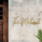 Customised Family Metal Nameplate - Designer Script Surname Door Sign 7 x 18 Inches
