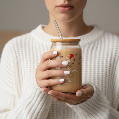 personalized Valentine gift tumbler
Valentine drinkware gift glass tumbler
