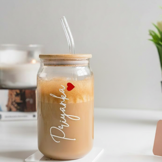 MOSKAI | Personalised Glass Tumbler with Straw