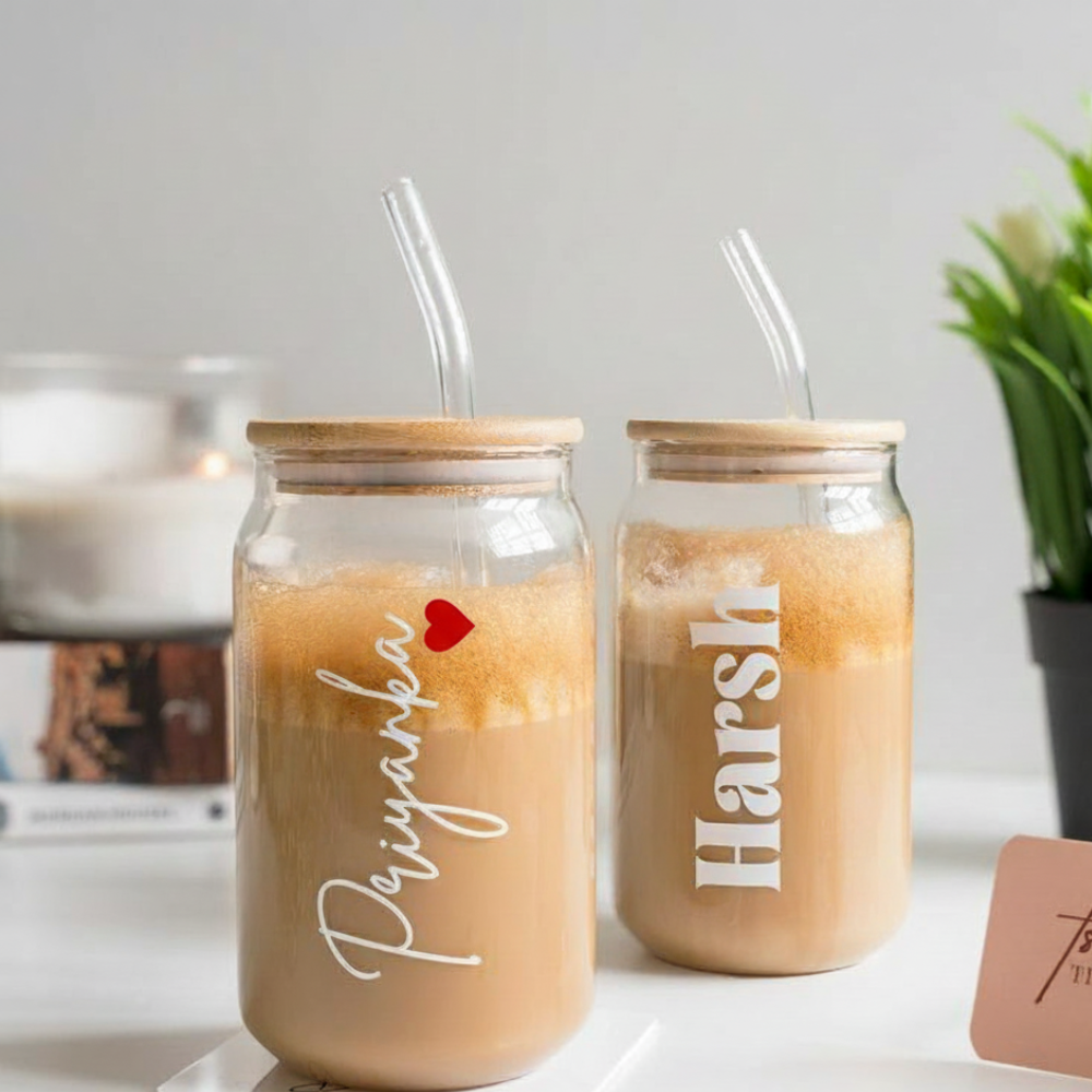 personalized Valentine gift tumbler
romantic personalized glass tumbler
