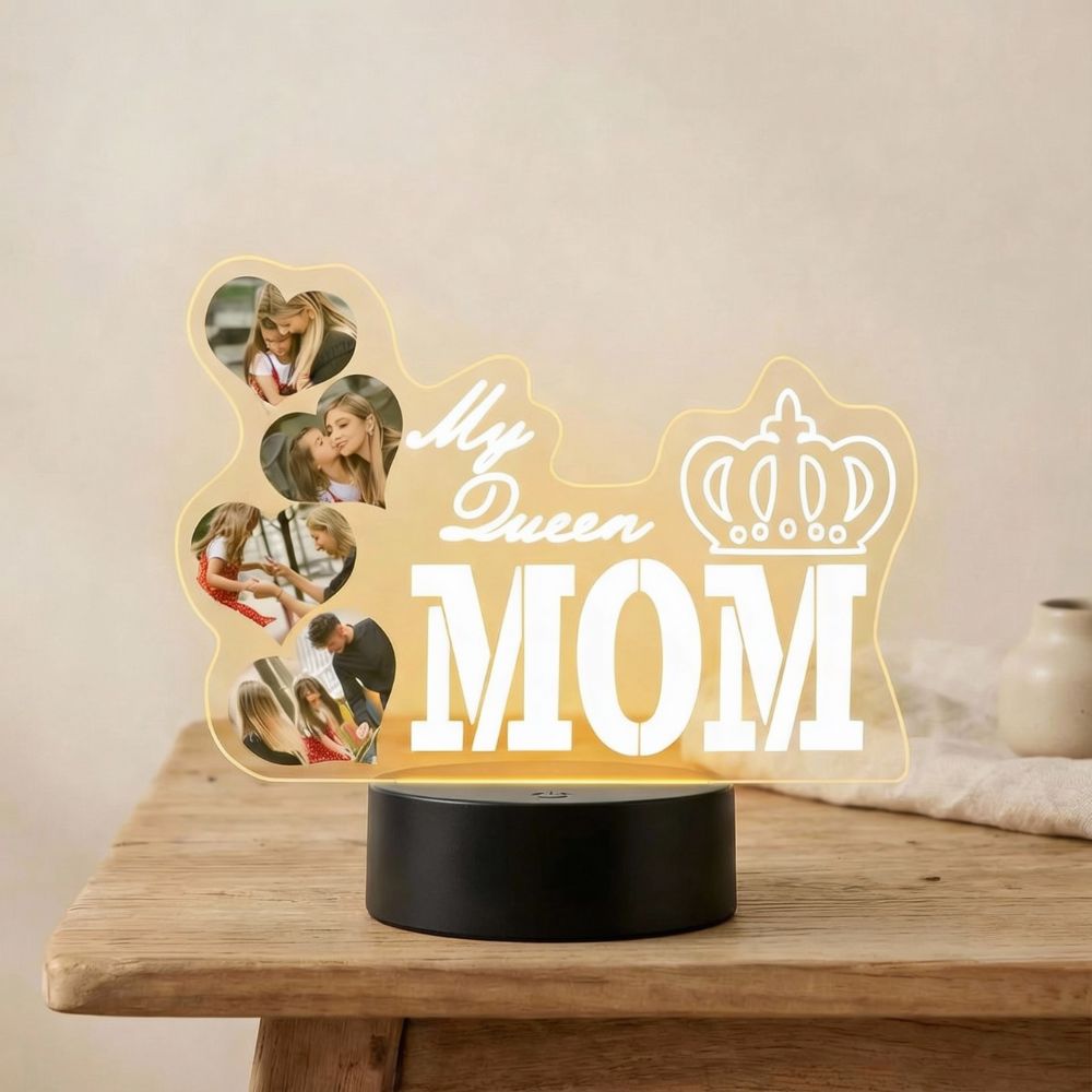 Personalised LED Photo Lamp for Mom with Custom Pictures & Text | Moskai
