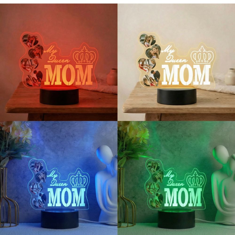Personalised LED Photo Lamp for Mom with Custom Pictures & Text | Moskai