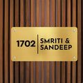 Personalised Metal Door Nameplate for Home – Customised House Name Plate with Flat Number 4x12 Inches