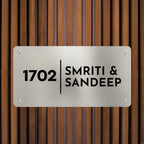 Personalised Metal Door Nameplate for Home – Customised House Name Plate with Flat Number 4x12 Inches