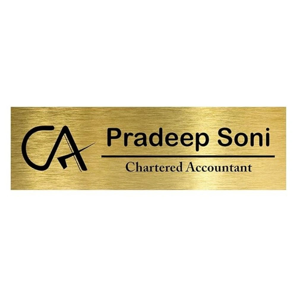 Professional Personalized Metal Nameplate for Chartered Accountants - Premium Office Door Sign 3 x 12 Inches