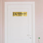Professional Personalized Metal Nameplate for Chartered Accountants - Premium Office Door Sign 3 x 12 Inches