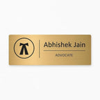 Personalised Metal Nameplate for Lawyers & Advocates for Office Door Name Plate - Professional Legal Chamber Signage (3x12 Inch