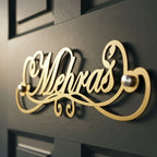 Personalized Surname Metal Door Nameplate - Custom Laser Cut Family Name Sign