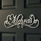 Personalized Surname Metal Door Nameplate - Custom Laser Cut Family Name Sign
