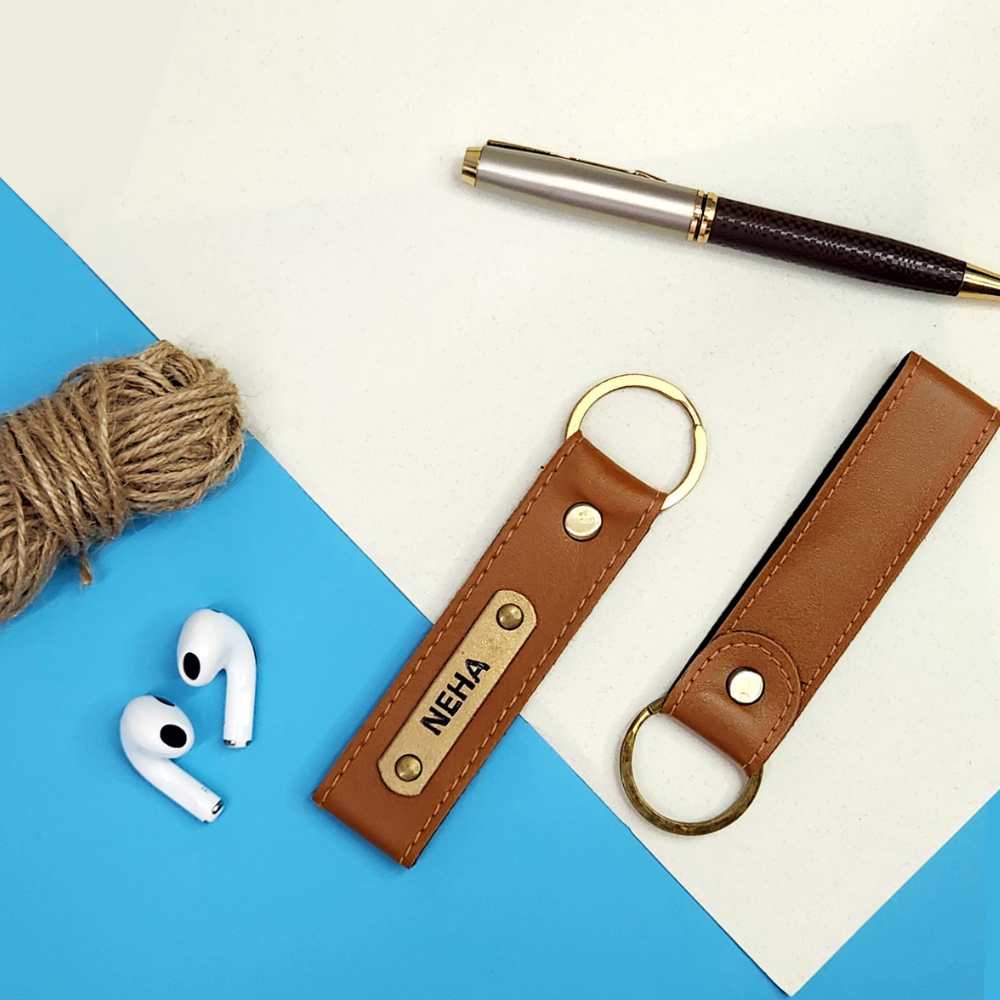 MOSKAI Personalised PU Leather Keyring