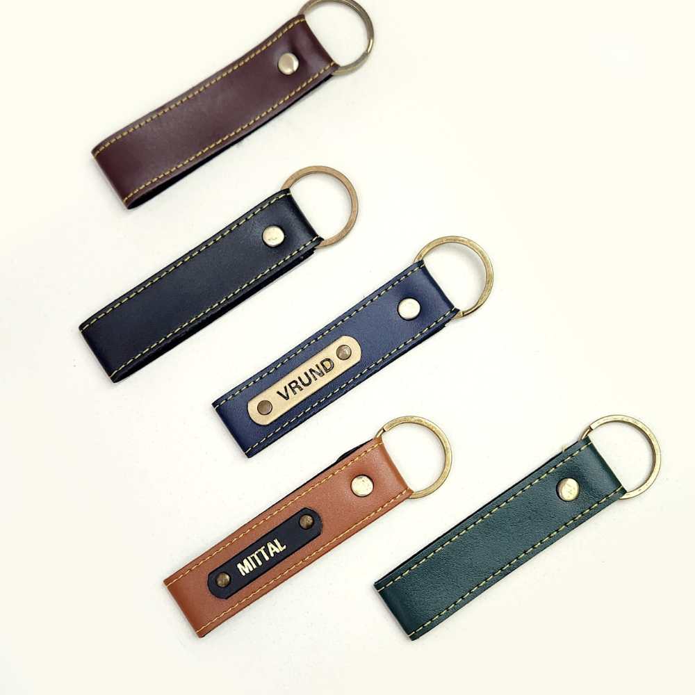 MOSKAI Personalised PU Leather Keyring