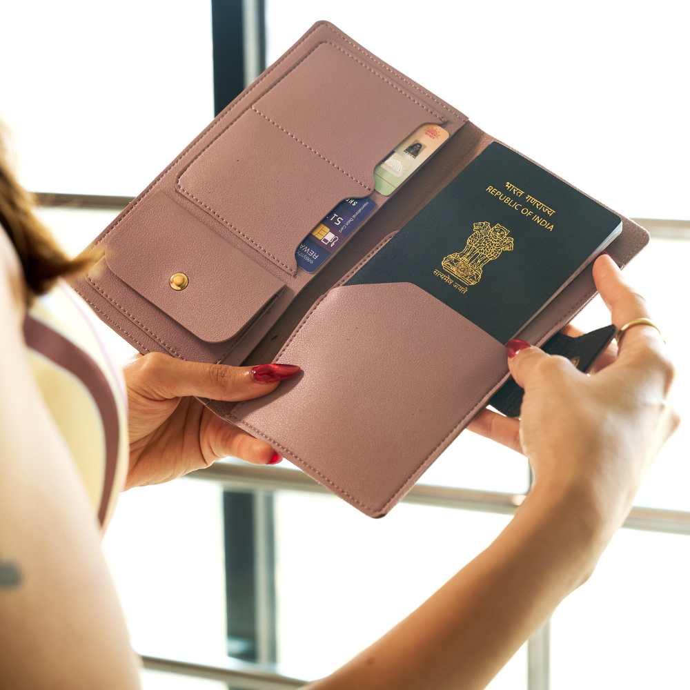MOSKAI Personalised PU Leather Passport & Travel Organizer
