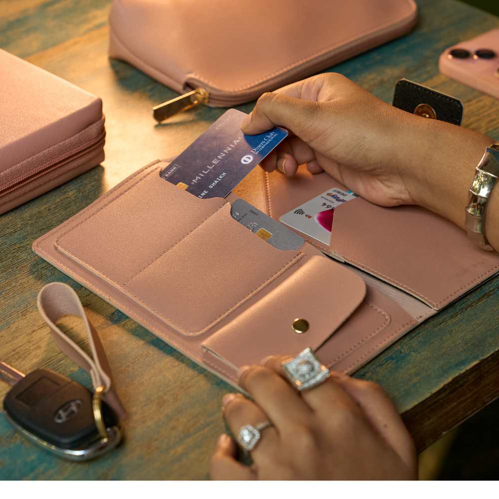 MOSKAI Personalised PU Leather Passport & Travel Organizer