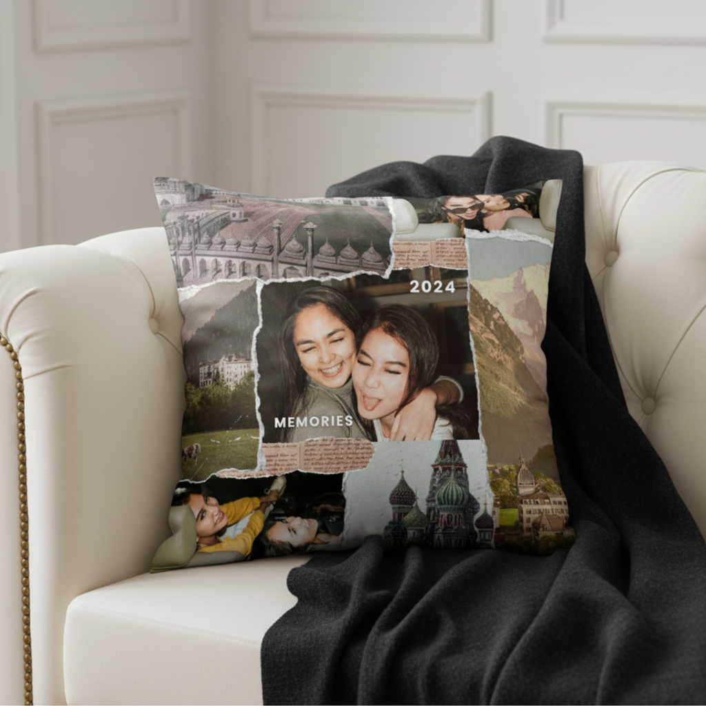 MOSKAI Personalized Photo Collage Cushion