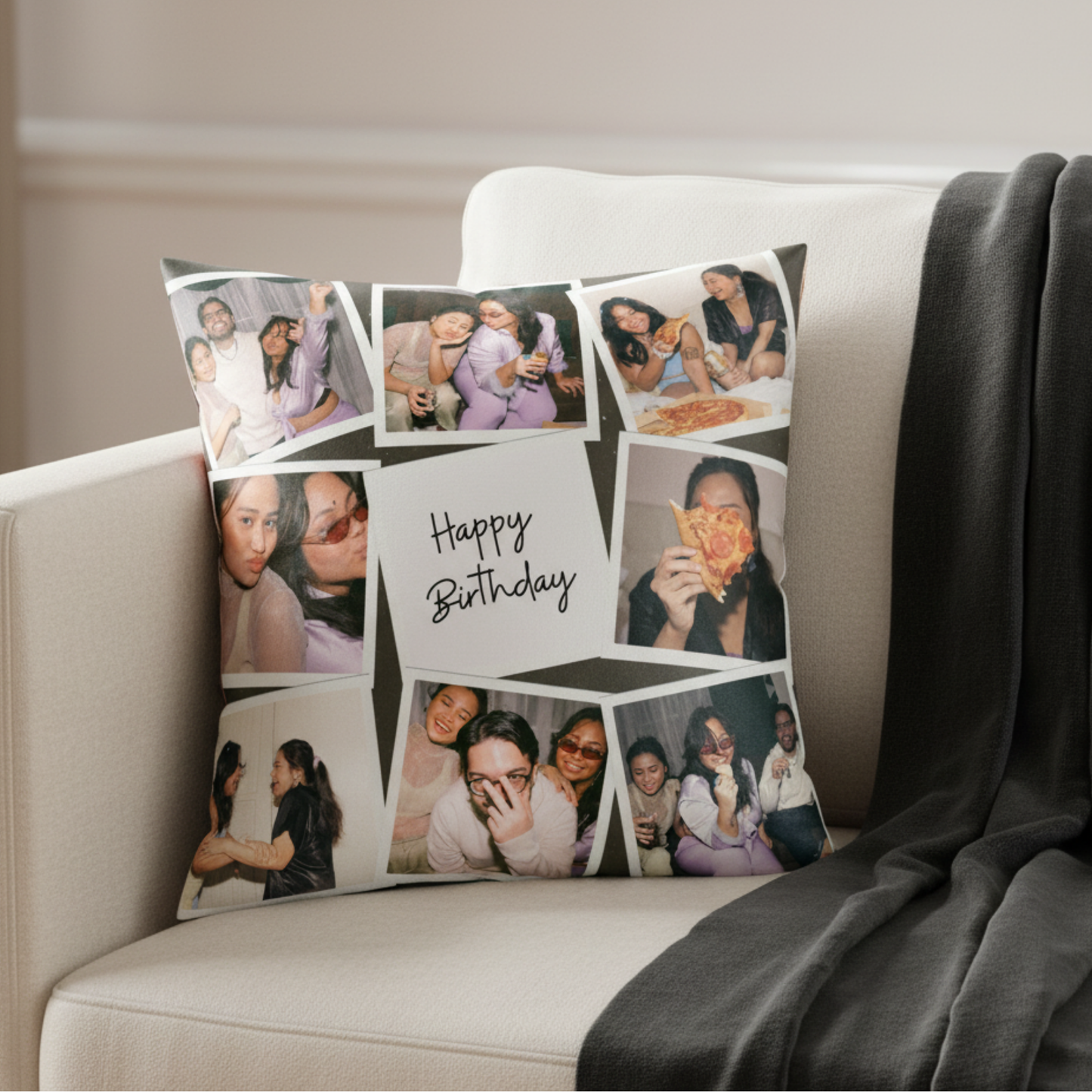 MOSKAI Personalized Photo Collage Cushion