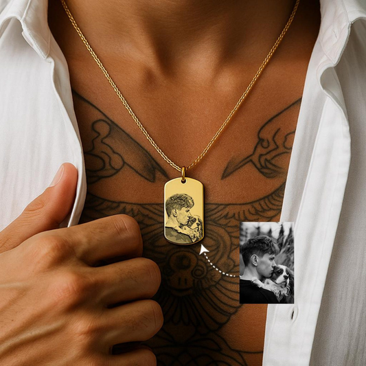 Moskai Personalized Photo Pendant for Him | Custom Engraved Pendant | Gift for Boyfriend & Husband