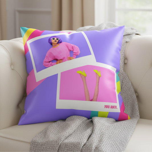 MOSKAI | Personalized Positive Vibes Cushion | Custom Photo Pillow