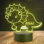 Moskai Personalised Rhino LED Lamp with Name – Custom 3D Night Light for Kids Room