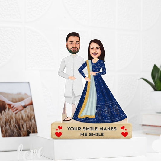Personalized Indian Wedding Couple Caricature Table Decor