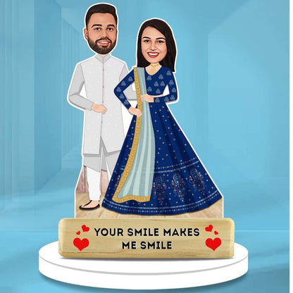 Personalized Indian Wedding Couple Caricature Table Decor