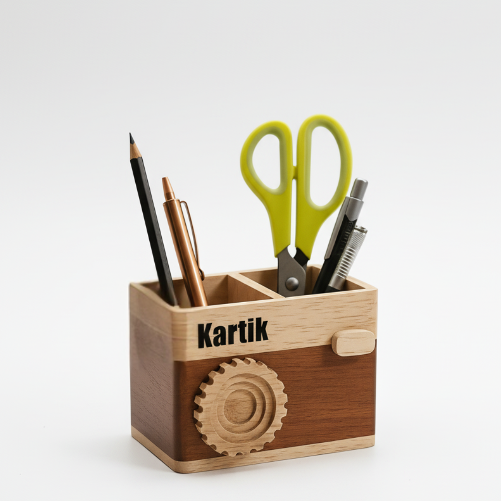 personalised wooden desk organiser
