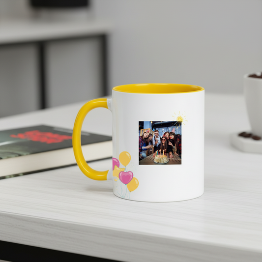 Yellow Birthday Mug with Photo & Message | Personalized Gift by Moskai