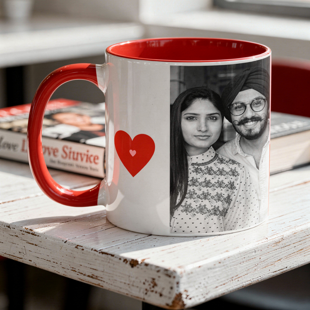 The Better Half Personalized Photo Mug for Couples Romantic Gift by Moskai