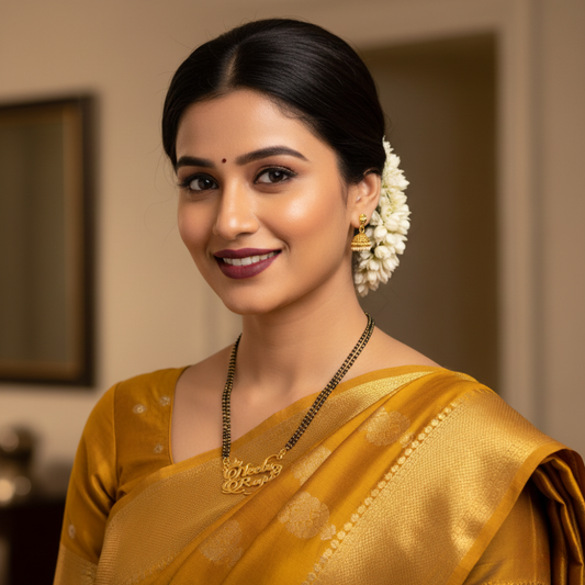 Moskai Personalized Couple Name Mangalsutra with Crown Design Gold Plated