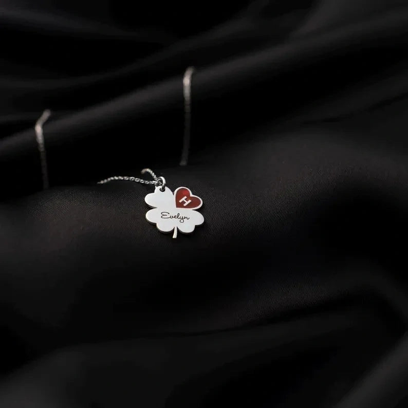 Personalized Four Leaf Clover Necklace for Women for Girls, Wife & Girlfriend- Perfect Birthday & Anniversary Gift