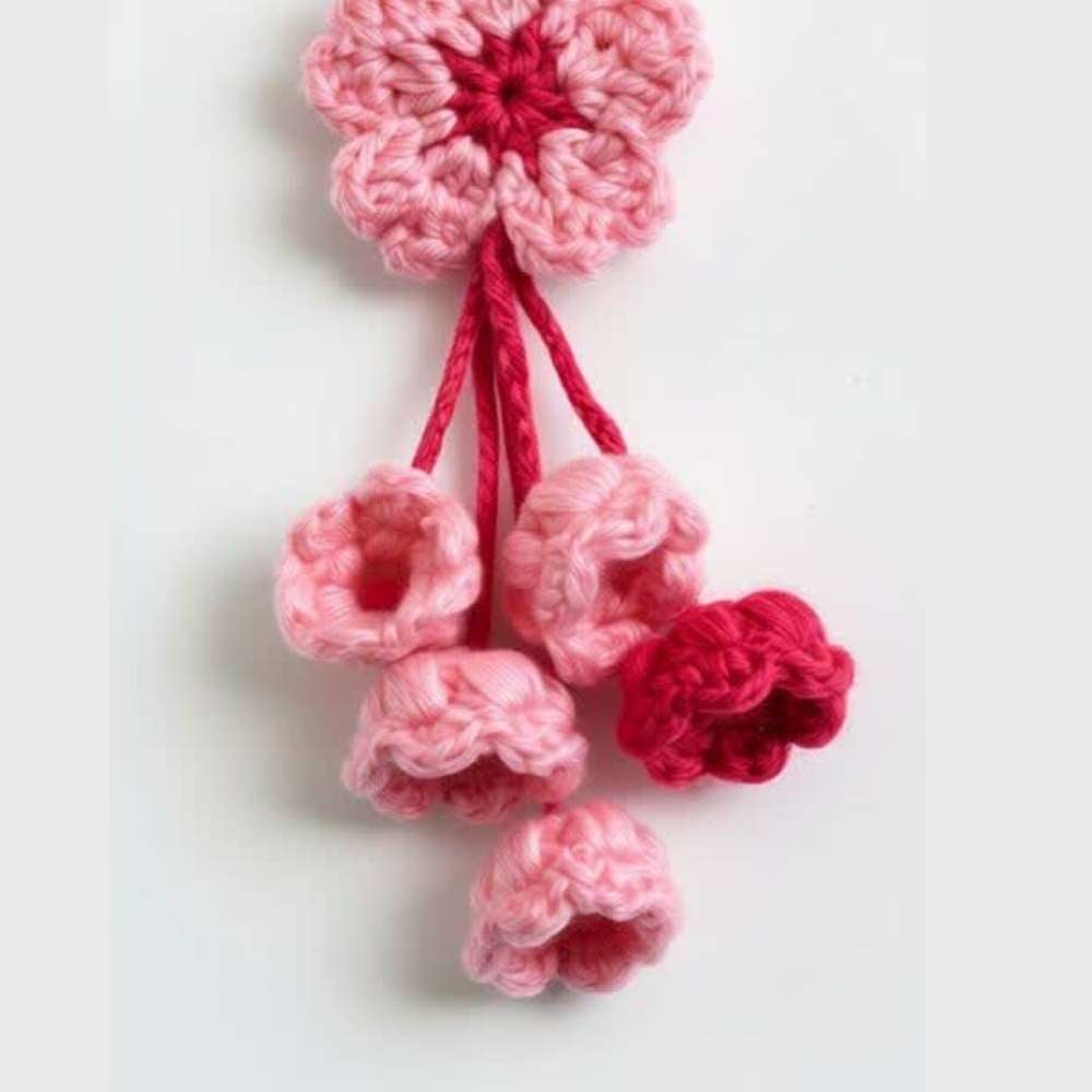 Elegant Pink Crochet Bag Charm